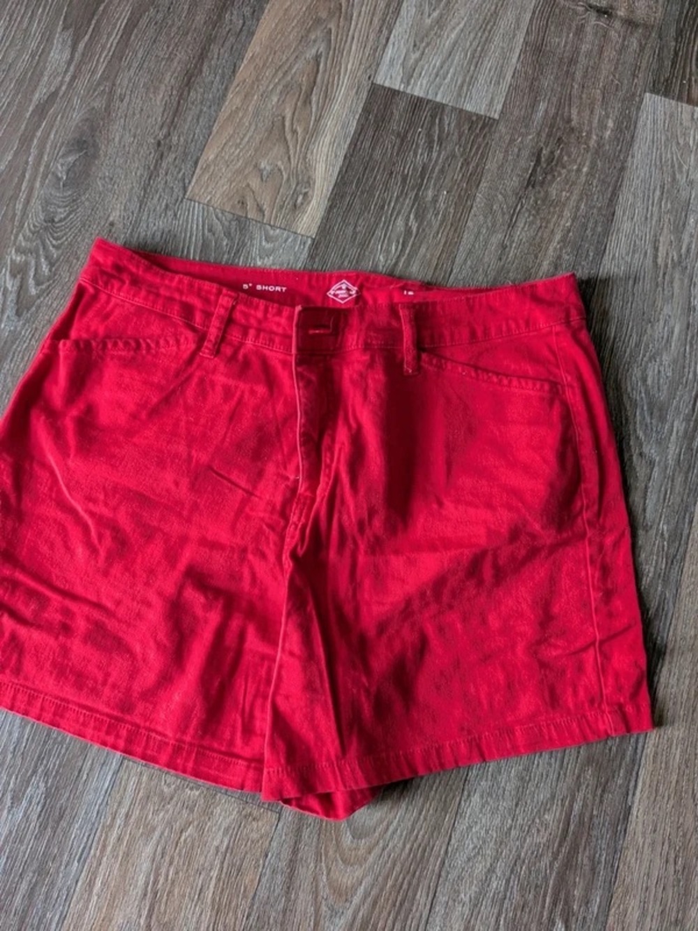Women’s Red High-Rise Denim Shorts